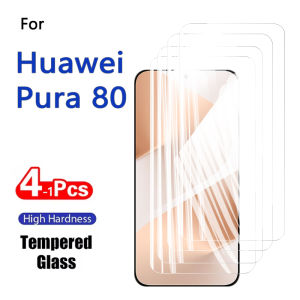 1-4PCS Screen Protector For Huawei Pura 80 Pura80 Tempered Glass Crystal 9H High Aluminum Anti Scratch Case Friendly Fingerprint