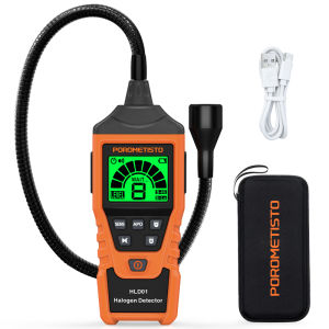 HLD01 Halogen Leak Detector 16ppm Sensitivity for R22/R134A/R410A/R1234YF with Triple Alarm & Dual LED Quick USB-C HVAC Tool