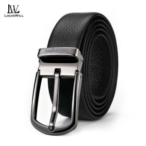 LouisWill เข็มขัดผู้ชายแฟชั่นแบบหัวเข็มเข็มขัดหนังไฟเบอร์นำเข้าเข็มขัดทำงานย้อนยุค120ซม. ทนรอยขีดข่วนเข็มขัดสันทนาการเข็มขัดสำหรับสุภาพบุรุษสำหรับผู้ชาย