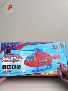 Máy Bay Trực Thăng Spiderman 2313 Có Đèn Nhạc Xoay 360 Độ PeeKaPaw Toys