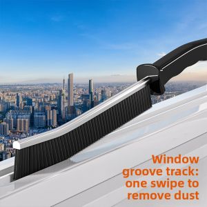 Multi-Functional Bathroom Gap Cleaning Brush Long Handle Long Strip Household Narrow Clamp Gap Toilet Door Gap Window Hard Bristle Brush