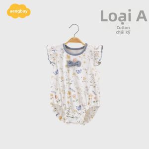 Aengbay | Bodysuit Phong Cách Công Chúa Hoa Mỏng Hè Cho Bé