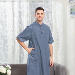AL-KOF/jubah pria motif lengan pendek/gamis jubah laki laki premium baju muslim