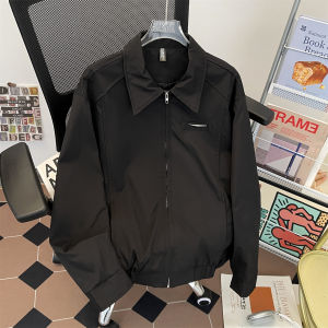 แจ็คเก็ตบินแบบลำลองหลวมๆ ทรงหลวมสไตล์ย้อนยุคสไตล์อเมริกันสำหรับผู้ชาย แจ็คเก็ตคาร์ฮัดอกเปิด แจ็คเก็ตฤดูใบไม้ผลิฤดูใบไม้ร่วง