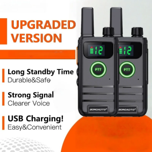Hot Sale Walkie Talkies Motweisu Rola 16CH PMR446 Two-Way Radio with Earpiece LCD Display PTT Ideal for Hotel Cafe Construction