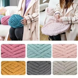 Sợi Len Chenille Nhiều Màu 250g/bóng Dùng Để Đan Móc Mềm Mại Ấm Áp Sợi Dày Thích Hợp Làm Chăn Gối Khăn - Chất Liệu Pha Len Polyester