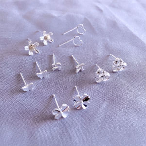 Mini Stud Earrings Sleepwear Friendly Simple Elegant Fashion Jewelry for Women Student Ear Cares Hole Alloy Silver Gold