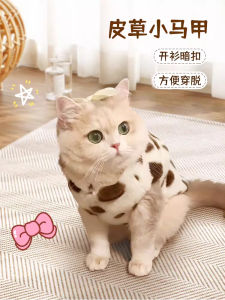 Warm Cotton Jacket Faux Fur Vest Dog Clothes with Leash Cat Winter Clothes Plush Lined Toy Dog Clothes Pet Supplies