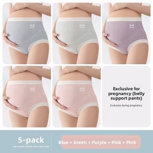 Miiow | Pregnant Women Cotton Underwear High Waist Support Belly Maternity Pants Large Size Summer Pure Cotton Comfortable Briefs
