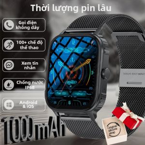 Đồng Hồ Thông Minh Dành Cho Nam 1000mAh Thời Lượng Pin Dài Chống Nước IP68 Theo Dõi Nhịp Tim Gọi Bluetooth Theo Dõi Thể Dục & Giấc Ngủ