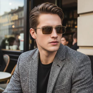 Rectangular Small Frame Sunglasses - Business Fashion Retro Style - Uv-protective Sunglasses2540