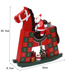 Christmas Decorations Countdown Calendar Creative Color Painted Small Train Christmas Gifts for Children Wooden Drawer Ornaments