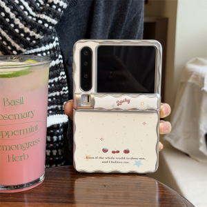 Creative Wave Edge Cherry Butterfly Knot Huawei PuraX Phone Case Foldable Screen Purax Leather Anti-fall Full Cover Personality Womens Style Flip Cover