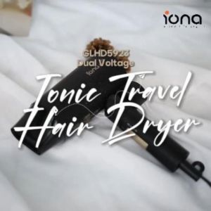 IONA Hair Dryer with Magnetic Nozzle | Dual Voltage Negative Ionic Foldable Travel - GLHD5923