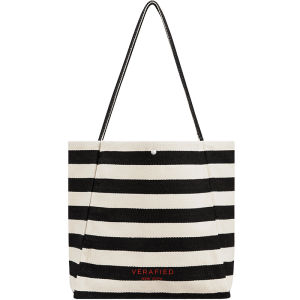 VERAFIED | Autumnal Slack Travel Large Capacity Striped Canvas Bag