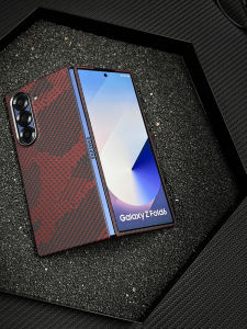 Ultra-Thin Magnetic Kevlar Fiber Phone Case for Samsung Z Fold6 Full Cover Foldable Screen Shell Business Style Checkered Feel