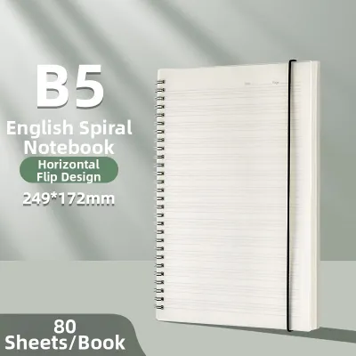 ZEEGO | Thick English Coiled Notebook for Primary and Secondary School Students Four Line Three Space Large Size