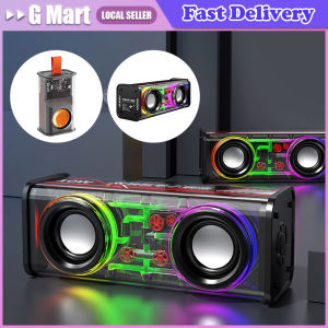 Transparent TWS Speaker Wireless Bluetooth 5.3 Sound Box Dual Armour Speaker Portable Speakers 4D Stereo Music Subwoofer Outdoor