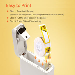 D110 Thermal Label Bluetooth Printer Mini Printer Thermal Label Maker Machine Wireless Printer Thermal Untuk Membuat Label Koneksi Bluetooth Dapat Diisi Ulang G1547 Niimbot Jingchen Mini Printer Thermal Label Maker Machine Wireless D110