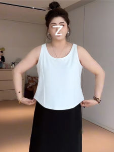 Áo Ba Lỗ Không Tay Màu Trắng Không Đều Cho Nữ Mùa Hè Cỡ Lớn Mặc Trong Ngoài Trời Áo Xương Cá