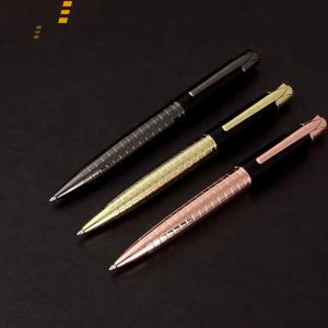 Luxury Metal Ballpoint Pen 1.0mm Black Ink Medium Point Smooth Writing Signature Pen Classic Design Office Supplies