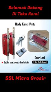 Body Kunci Biasa / Lidah Body Kunci Pintu Rumah Bodi Kunci Lidah Pintu Silinder Besar 1 Set