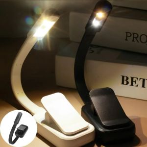 Mini Clip Book Light 3 Brightness Adjustable Reading Lamp Eyes Protection USB Rechargeable Lights Room Dormitory Portable Lamps