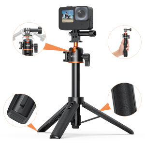 Gậy Tự Sướng Kiêm Chân Máy Ảnh Hành Động VRIG TP-08S 360 Độ ° Gimbal Có Đế Lạnh Có Thể Mở Rộng Cho DJI Osmo Insta360 GoPro - Chân Máy Quay Vlog Bằng Nhôm