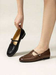 Vintage T-Strap Loafer Womens Shoes