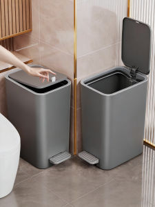 MEIZHUFU | Luxury Large Capacity Bathroom Trash Bin With Lid Wall Mounted Foot Pedal Narrow Space