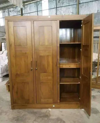 Lemari Pakaian Sleding 3 Pintu Kayu Jati