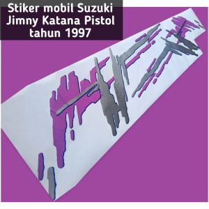 Stiker mobil Suzuki Katana Jimny Pistol Tahun 1997 sticker striping list body sepasang/satuset mobil katana gx dx 97 car aksesoris