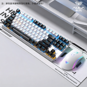 AULA | Gaming Keyboard and Mouse Set 87 Keys Cherry MX Blue/Green Switches