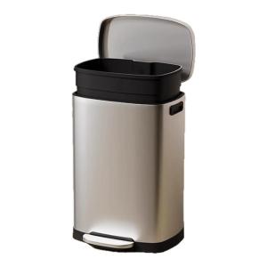 JINDONG | Stainless Steel Large Capacity Foot Pedal Dual-bin Trash Can 50L