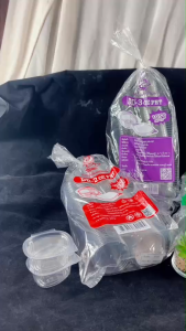 6 ธม.กรุณา ถ้วยน้ำจิ้มฝาติด 1oz/2oz/3oz เนื้อPET (50 ชิ้น/แพ็ค)