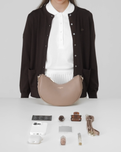 Lacoste Womens Small Champs-Élysées Half-Moon Purse (Taupe) - NF5101PH