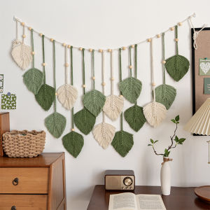 Nordic Style Handwoven Leaf Wall Hanging Decorative Piece Background Wall Decor Living Room Wall Decorations Hanging Ornaments