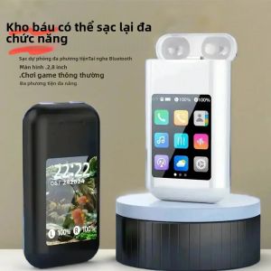 Tai Nghe Bluetooth Không Dây Trong Tai Với Hộp Sạc Màn Hình Cảm Ứng 2.8 Inch Chức Năng Sạc Dự Phòng Tai Nghe Thể Thao & Chơi Game Chống Nước