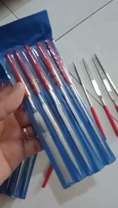 Bộ 5 Dũa Kim Cương DIAMOND 160x4mm hàng chuyên dụng cán màu đỏ