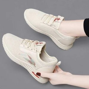 Womens Shoes Flying Woven Sports Casual Shoes 2023 Autumn New Breathable Non-Slip All-Matching Travel Shoes Ins Trendy Flats