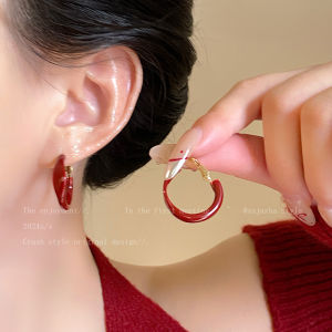 Elegant Large Circle Hoop Earrings Womens Fashion Jewelry round Face Suitable Luxury Feelings Korean Style Fresh out Ear Decorations
