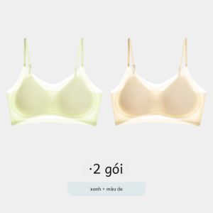 Áo Ngực Thể Thao Bằng Lụa Băng Siêu Mỏng Không Đường May Thoáng Khí Mát Mẻ Không Có Vòng Thép Lưng Đẹp Khi Tập Yoga