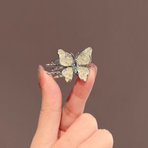 Cổ Tích pha lê bướm nhỏ Kẹp Tóc tinh tế của phụ nữ bangs kẹp tóc bên hợp kim kẹp tóc thú mỏ vịt kẹp tóc Phụ kiện tóc Hàn Quốc