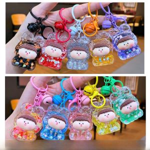 Creative Cartoon Dream Rabbit Sand Bottle Keychain Lilitata Oil Immersion Figurine Festive Gift Acrylic Material