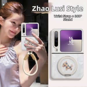 GGUU | Shockproof Phone Case with Strap and Stand Function White Leather