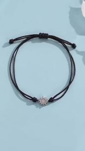 3 Pieces/Set of Stainless Steel Luminous Sun Moon Star Bracelet Hand-Woven Fashion Rope