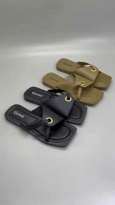 (Size 36-41) 027 IMPORT Sandal Wanita Selop Sandal Jelly Karet Wanita Sandal Flat