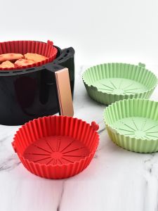 High Temperature Resistant Silicone Baking Tray for Air Fryer Steaming Cake Making Household Kitchen Cooking Utensils