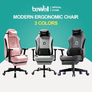 Bewell Ergonomic Chair Office Chair with Footrest Breathable Fabric Gaming Chair Study Chair
