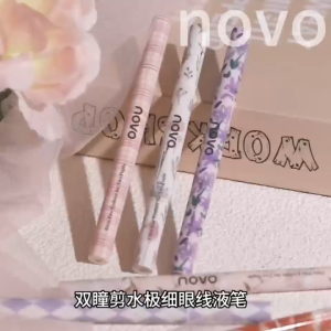 NOVO Ultra Fine Liquid Eyeliner Pen 💄 NOVO 双瞳剪水极细眼线液笔 Pen Celak Ultra Nipis Eyeliner Cecair Kalis Air Tahan Lama Anti Luntur Waterproof Long Lasting